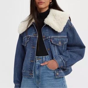 🆕 Levi’s Warm Baby Bubble Trucker Jacket • Dark Wash • Sz S • MSRP: $138